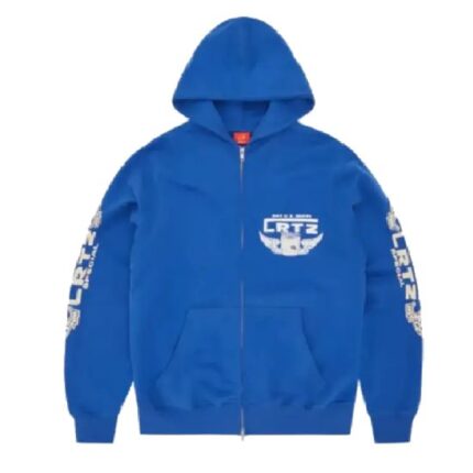 Corteiz Gasolina Double Zip Hoodie Royal Blue