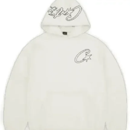 Corteiz Satin C Star Applique Hoodie Off White (1)