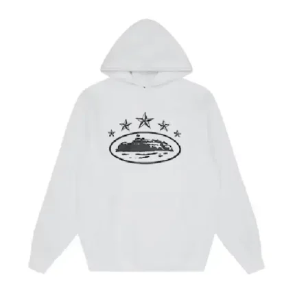 Corteiz 5 Starz Alcatraz Hoodie White (2)