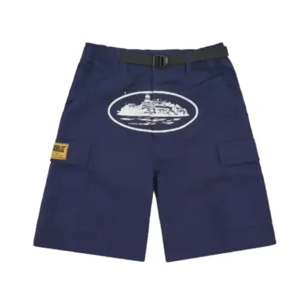 Corteiz Alcatraz Cargo Shorts Navy Blue (1)