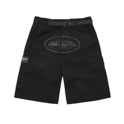 Corteiz Alcatraz Cargo Shorts Triple Black (1)