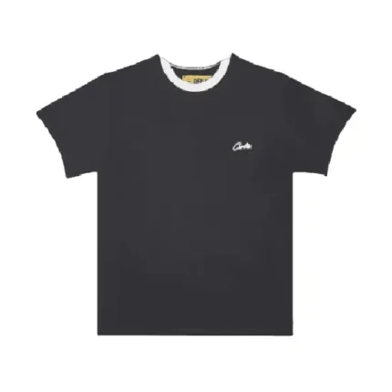 Corteiz Black Ribbed T Shirt