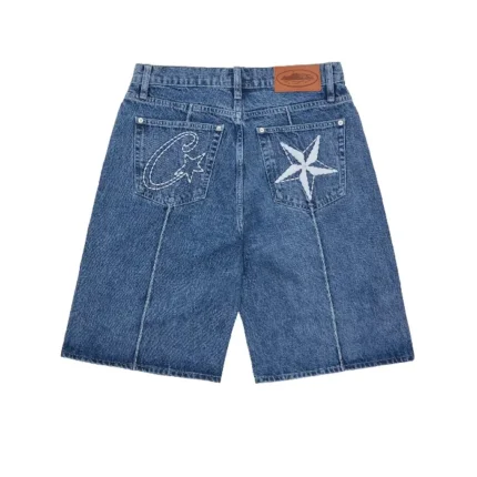 Corteiz C Star Denim Shorts Faded Blue (2)