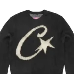 Corteiz C Star Mohair Knit Sweatshirt Black (1)