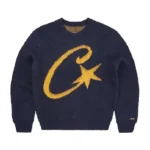 Corteiz C Star Mohair Knit Sweatshirt Navy (2)