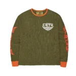 Corteiz Gasolina Waffle Sweatshirt Tonal Khaki Burnt Orange (1)