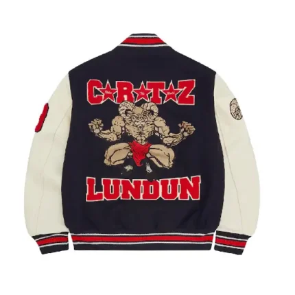 Corteiz Goat Varsity Jacket Navy (1)