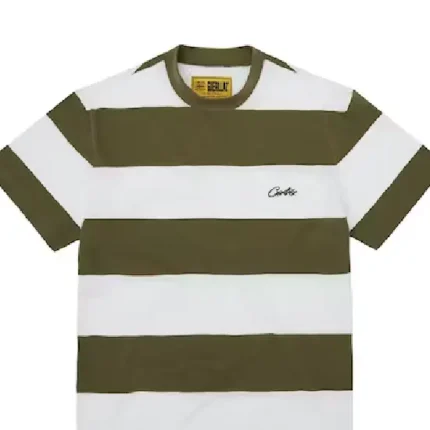 Corteiz Striped T Shirt Taupe (1)