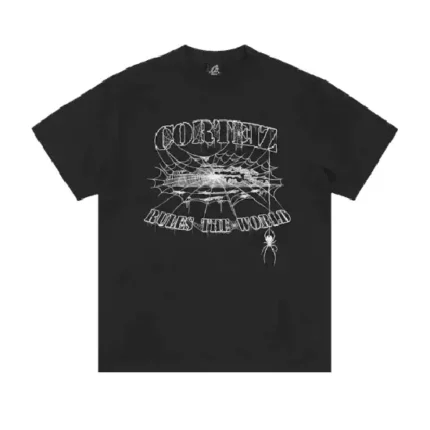 Corteiz Web Alcatraz Tee New Blank Black